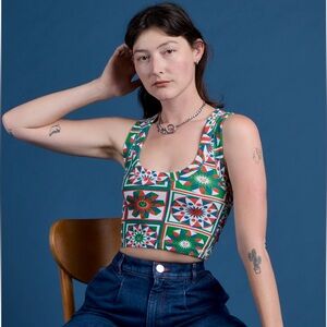 Big Bud Press Colorful Floral Crop Top